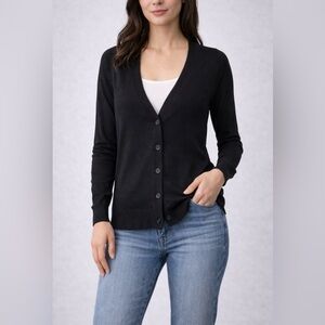 LOFT Petite Lightweight Black Cardigan | XXSP